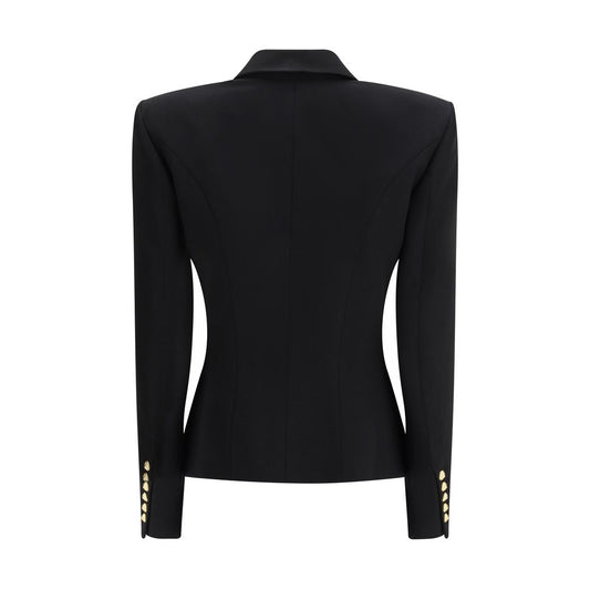 Balmain Black Wool Jackets And Coat