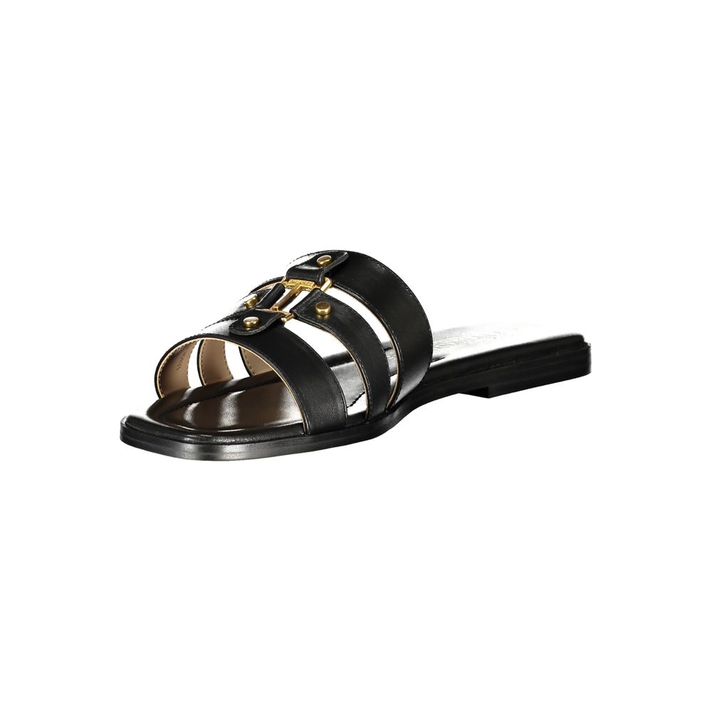 Twinset Black Leather Women Sandal