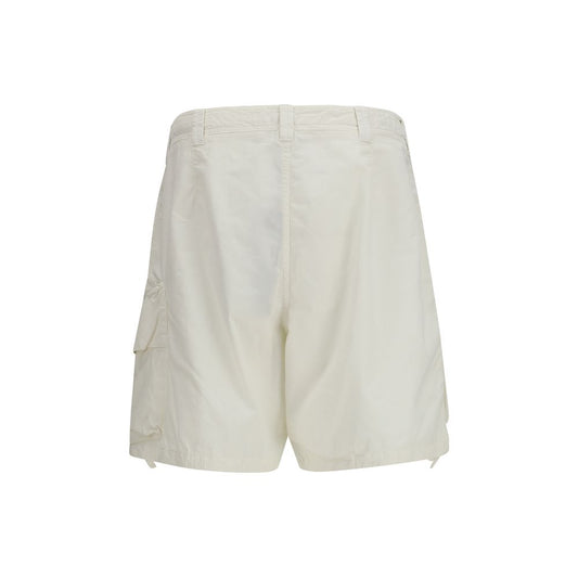 Stone Island White Cotton Bermuda Shorts