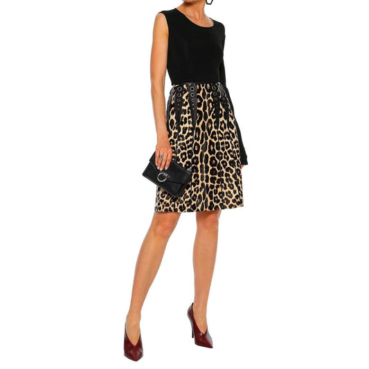 Bottega Veneta Brown Leather Midi Skirt