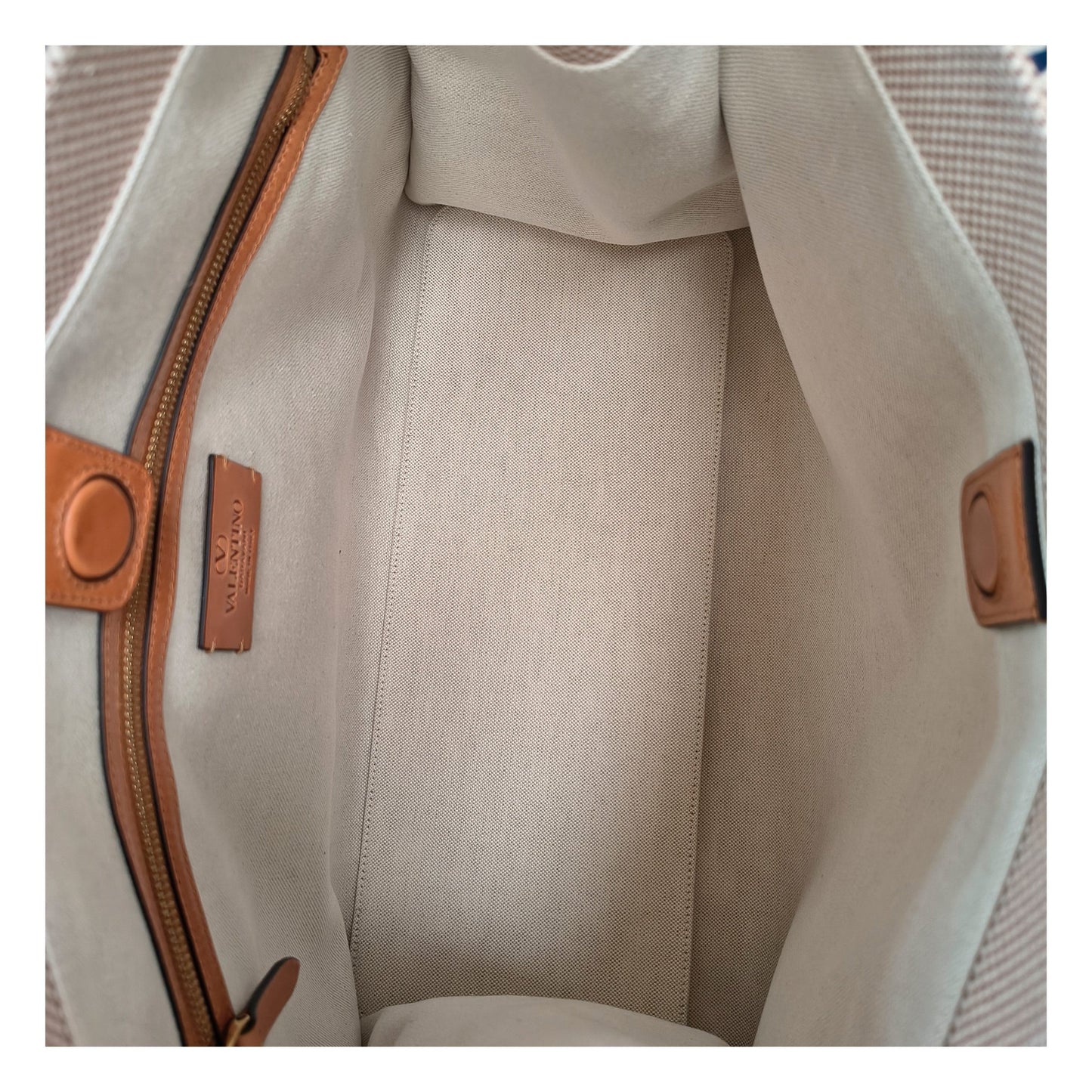 Valentino Garavani Beige Fabric Handbag