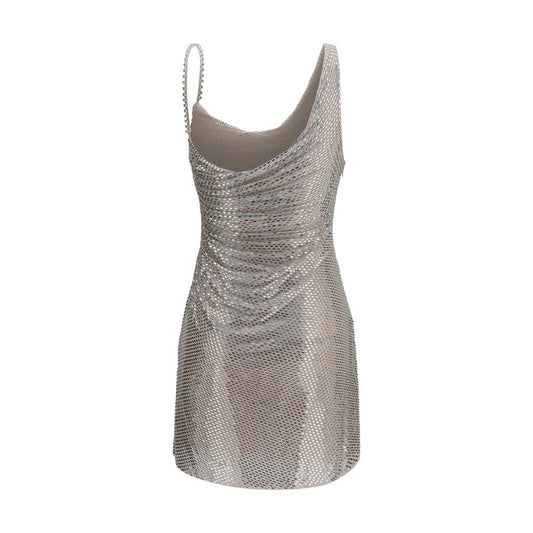 Self-Portrait Silver Polyester Cocktail Dress