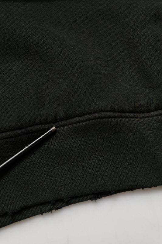 Dolce & Gabbana Black Cotton Crew Neck Men Sweatshirt Sweater
