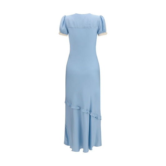 Self-Portrait Blue Viscose Casual Dress