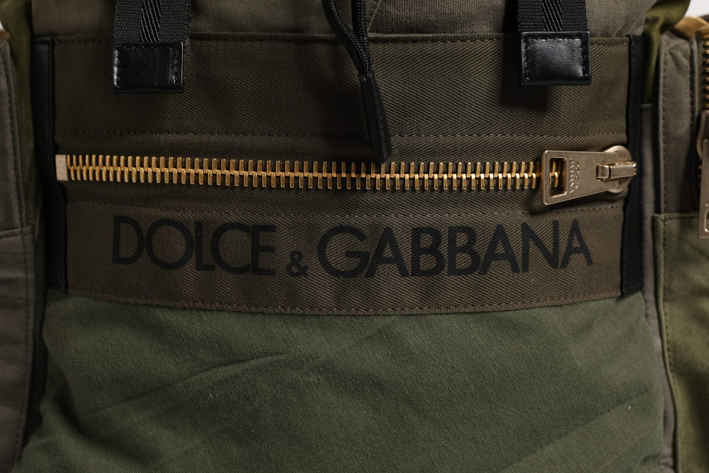 Dolce & Gabbana Military Green Patchwork Travel Backpack Bag