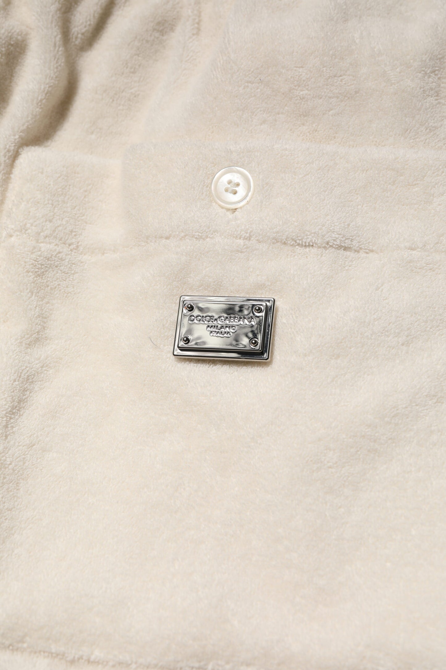 Dolce & Gabbana Ivory Cotton Men Bermuda Sweatshorts Shorts