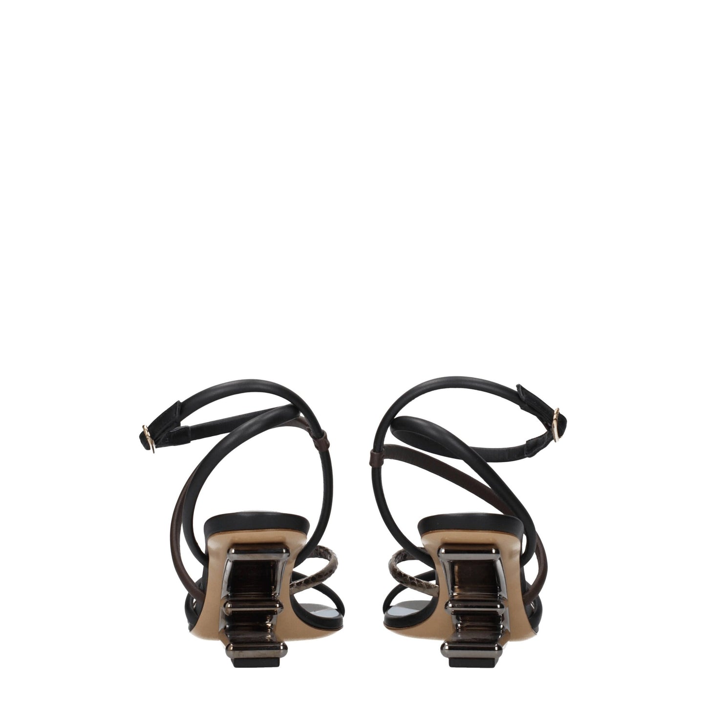 Fendi Multicolor Leather Sandals