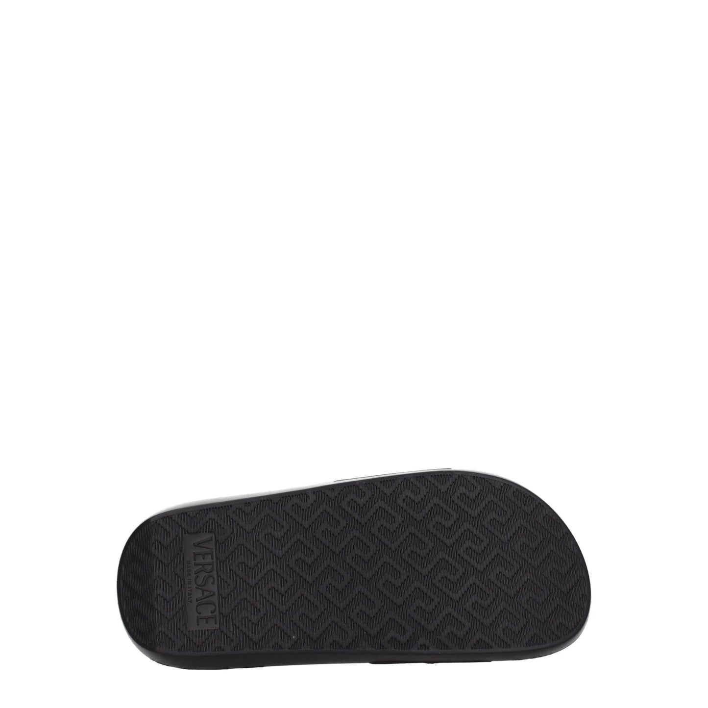 Versace Black Leather Slippers Sandals