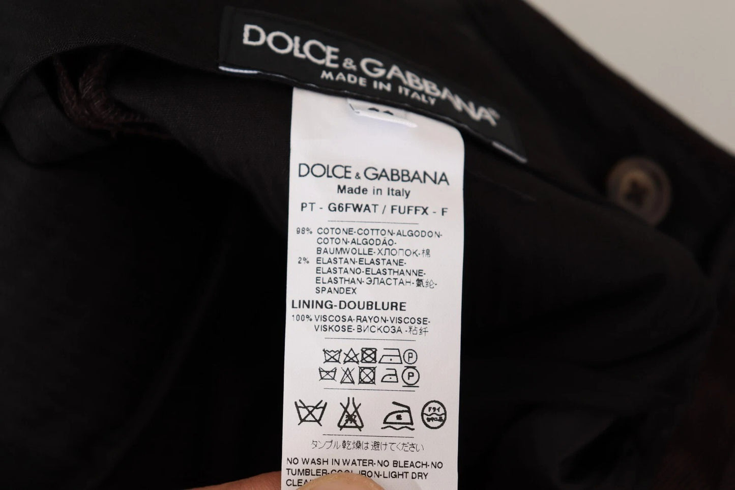 Dolce & Gabbana Bordeaux Cotton Stretch Skinny Trouser