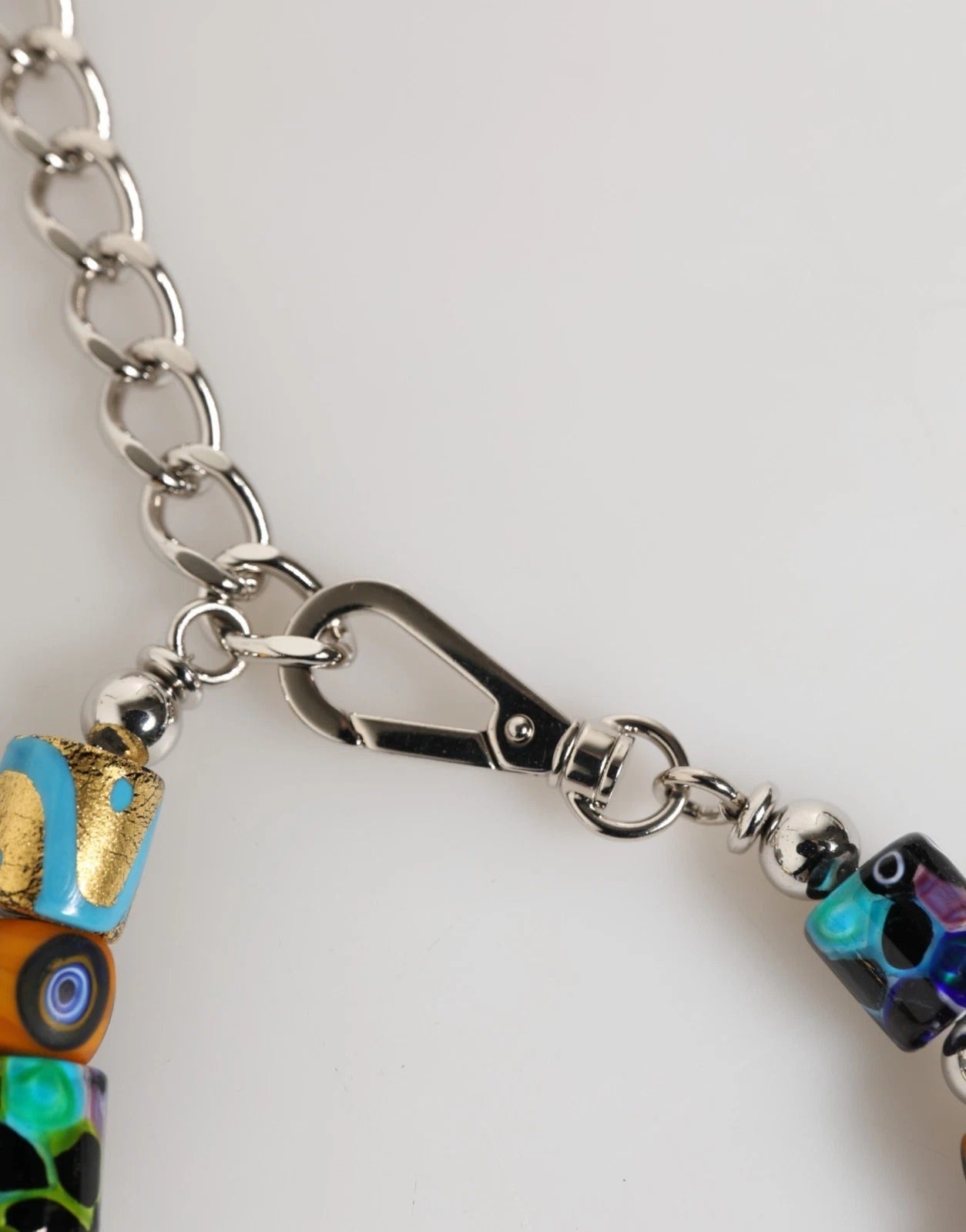 Dolce & Gabbana Multicolor Murano Glass Beads Brass Zamak Necklace