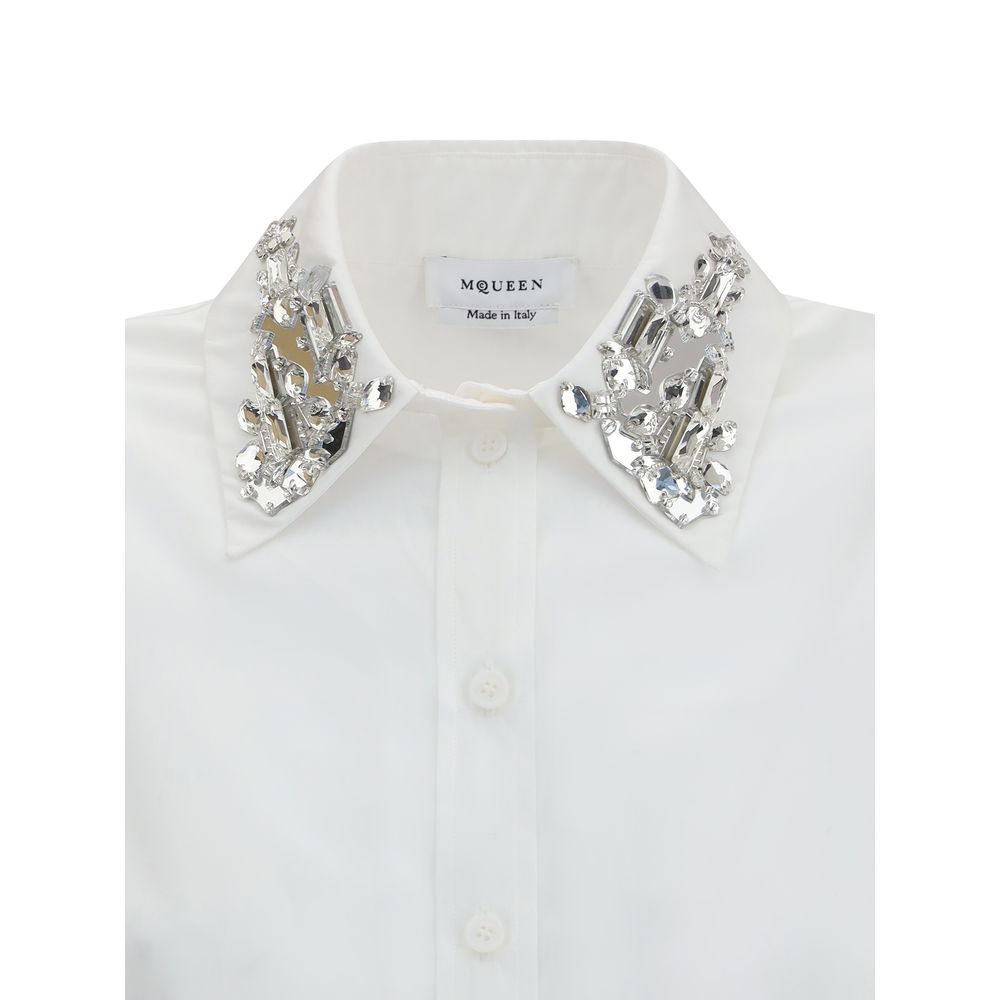 Alexander McQueen Long-sleeved Shirt with embellished collar