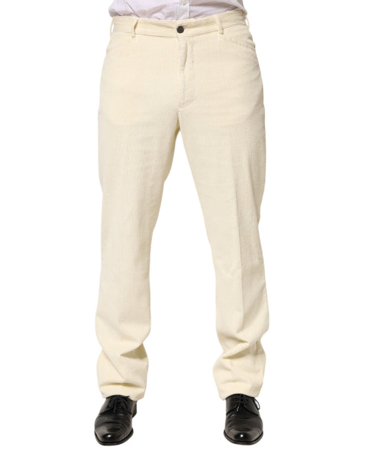 Burberry Beige Corduroy Cotton Straight Men Trouser Pants