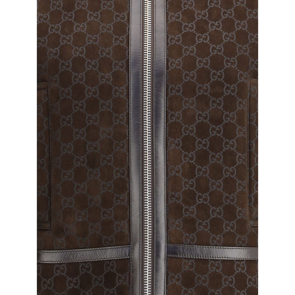 Gucci Leather Jacket with GG motif