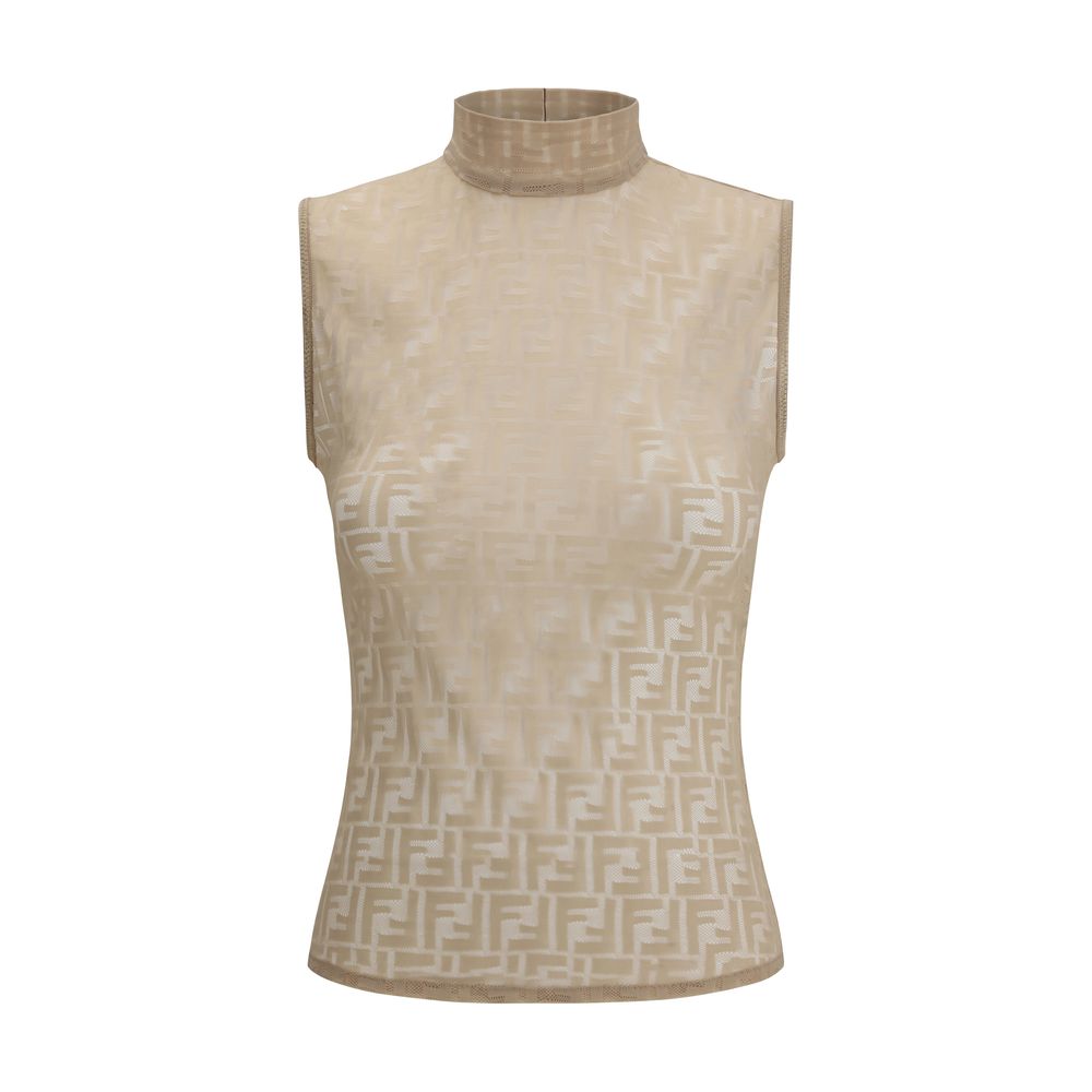 Fendi Multicolor Polyamide Sleeveles T-Shirt
