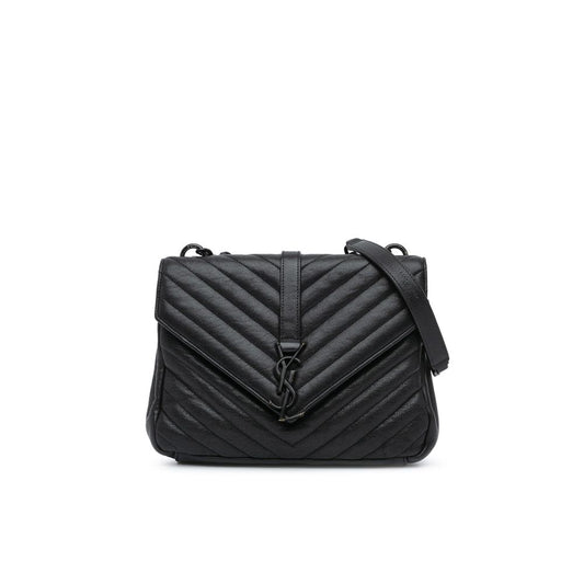 Saint Laurent Black Leather Satchel Bag