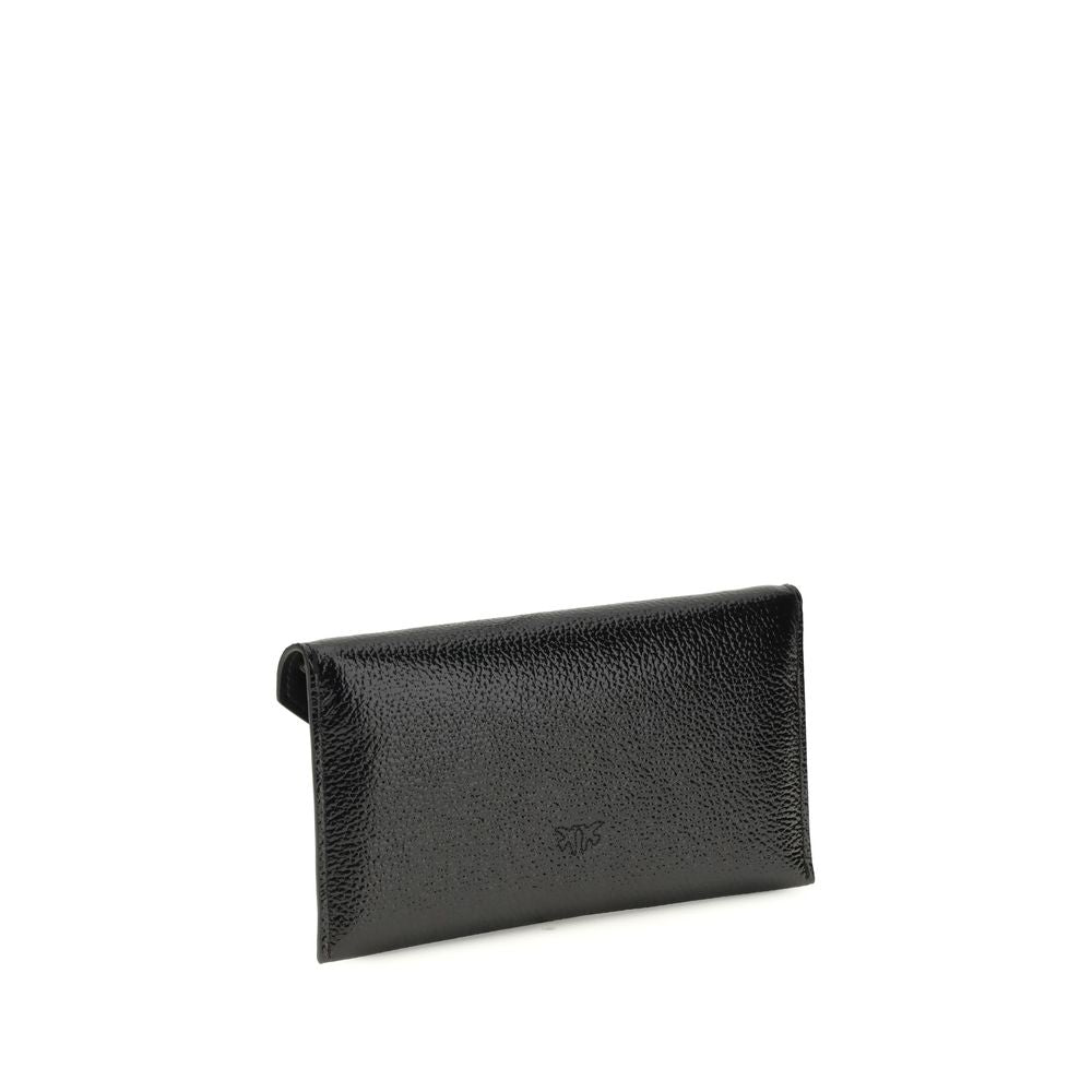 PINKO Black Calf Leather Bos Taurus Shoulder Bag