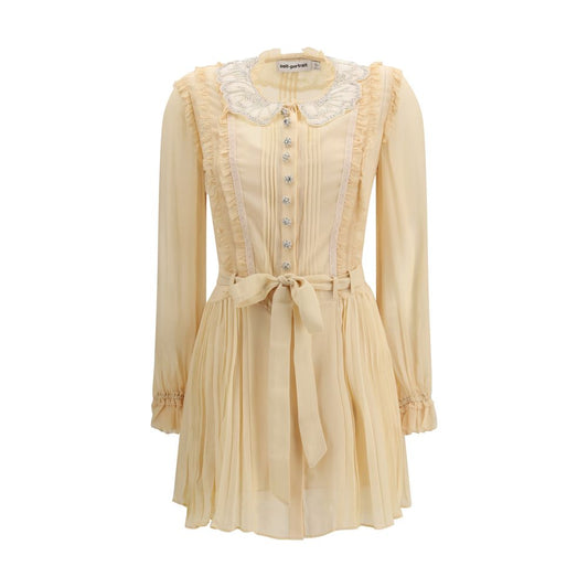 Self-Portrait Cream Viscose Casual Dress