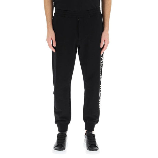 Alexander McQueen Black Cotton Athletic Pants