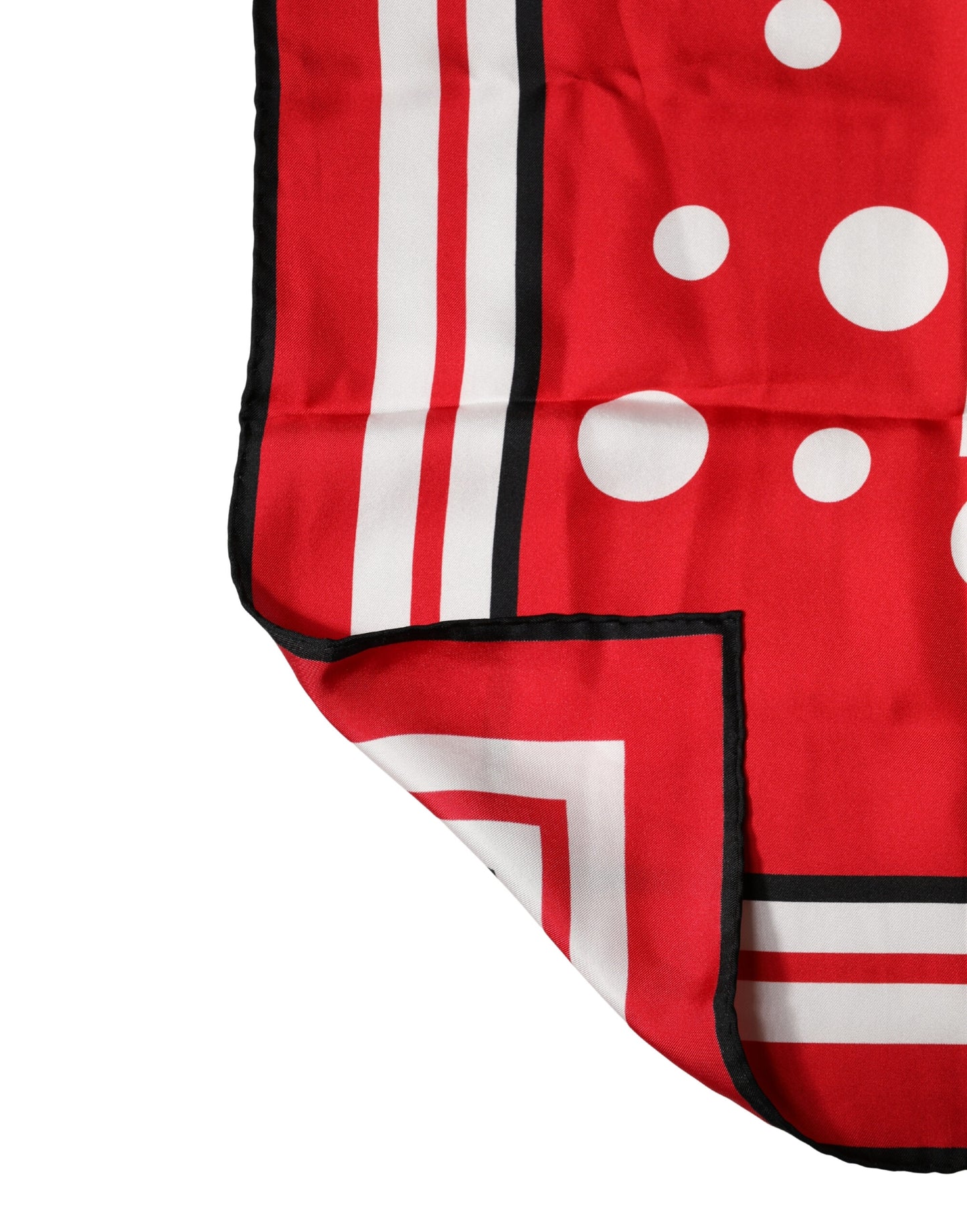 Dolce & Gabbana Red White Polka Dot Square Foulard 90cm x 88cm Scarf