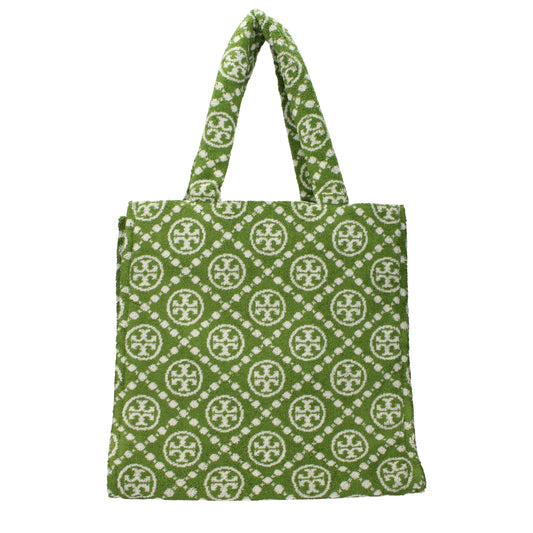 Tory Burch Green Cotton-Like Shoulder Bag
