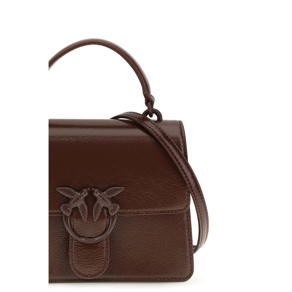 PINKO Burgundy Goatskin Handbag