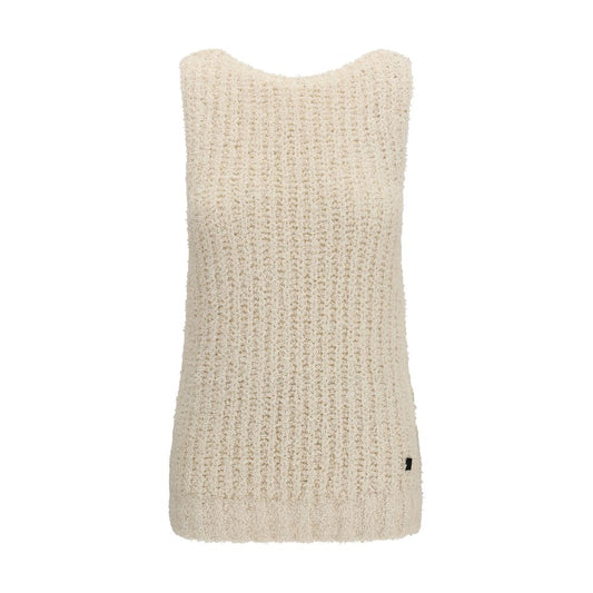 Balmain Beige Cotton Sleeveles Sweater