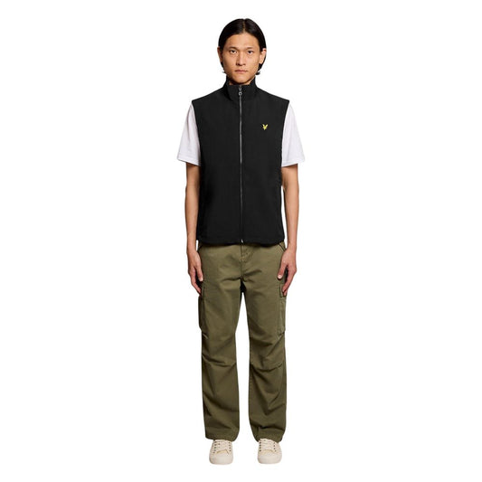 Lyle & Scott Black Polyester Sleveless Jacket
