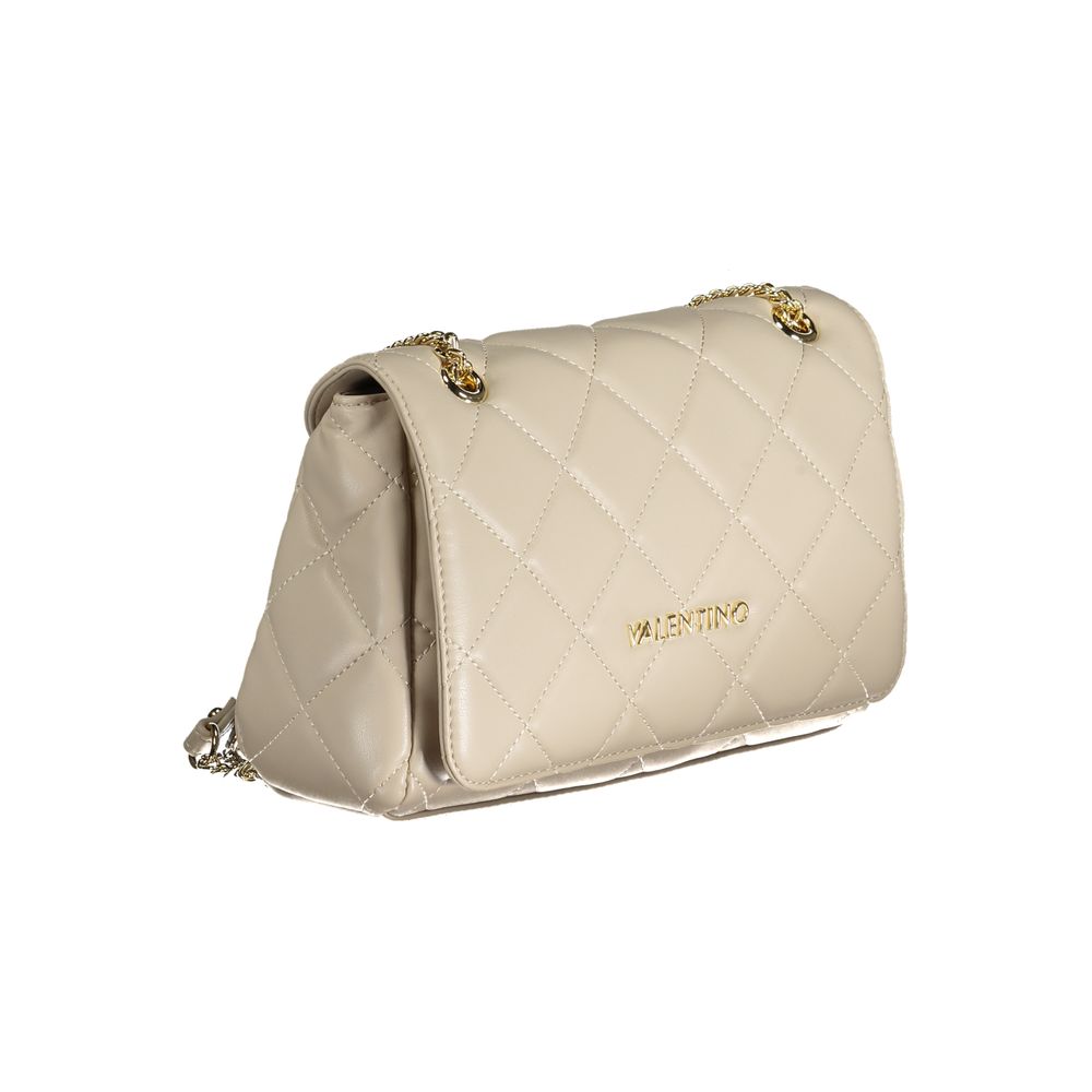 Valentino Beige Polyurethane Women's Bag with Chain Handles and Pockets