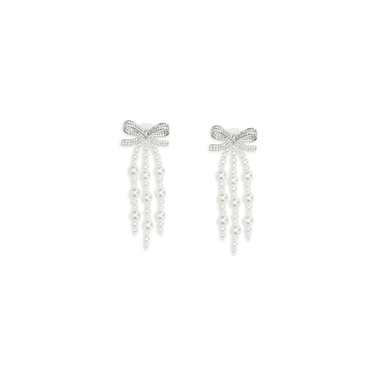 Self-Portrait White Brass Earrings