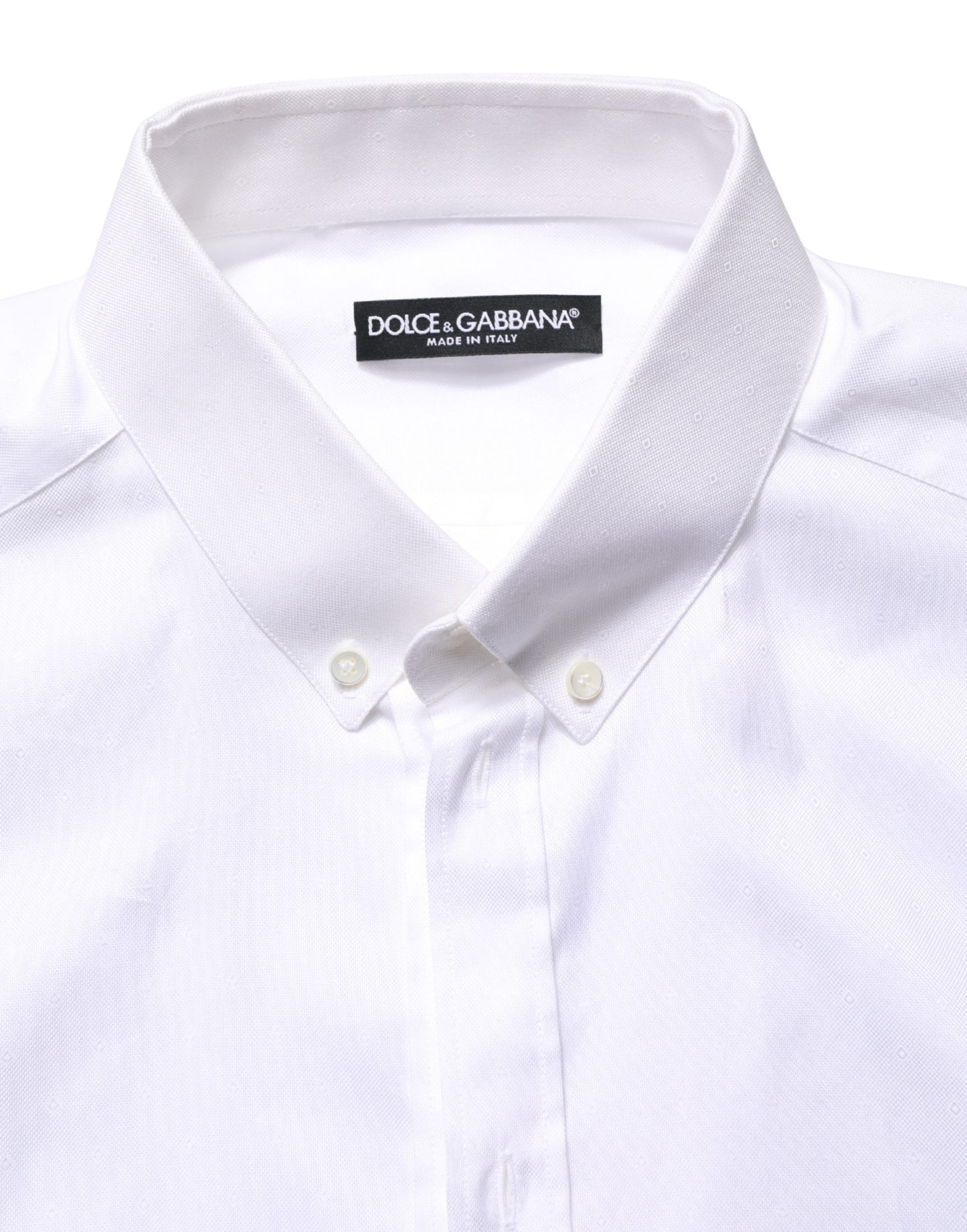Dolce & Gabbana White Cotton Short Sleeves Button Down Shirt