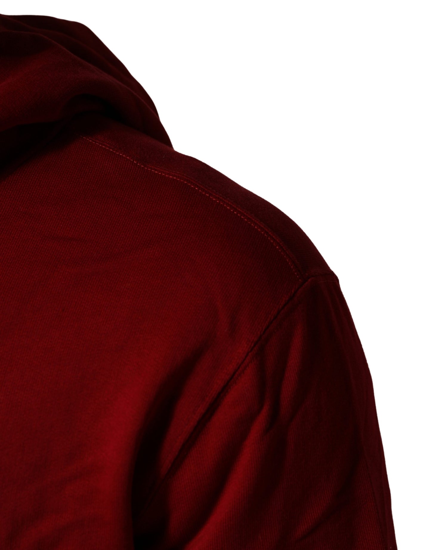 Dolce & Gabbana Red Cotton Full Zip Fleece Men Hoodie Sweater