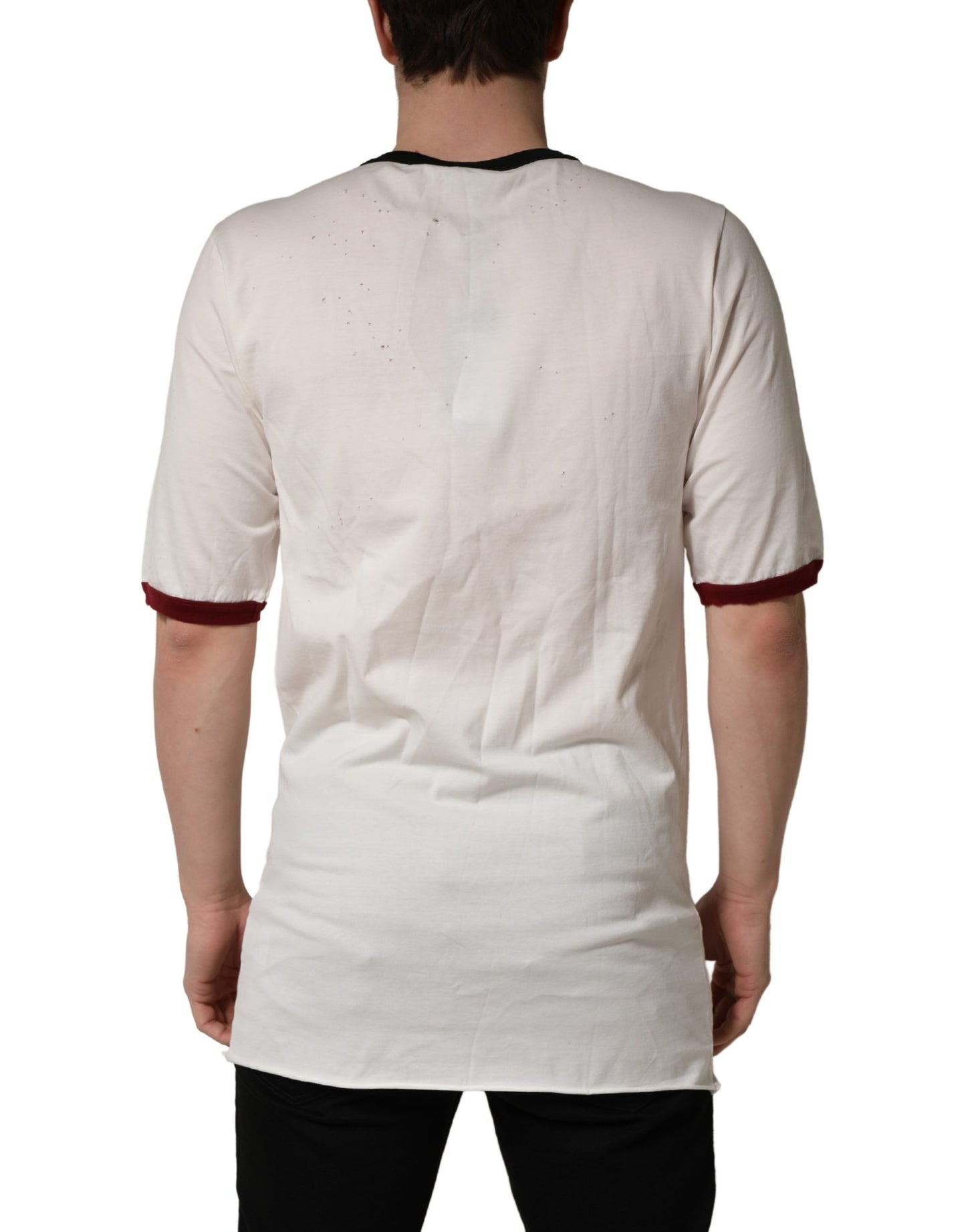 Dolce & Gabbana White King Of Love Print Cotton Men Jersey T-shirt
