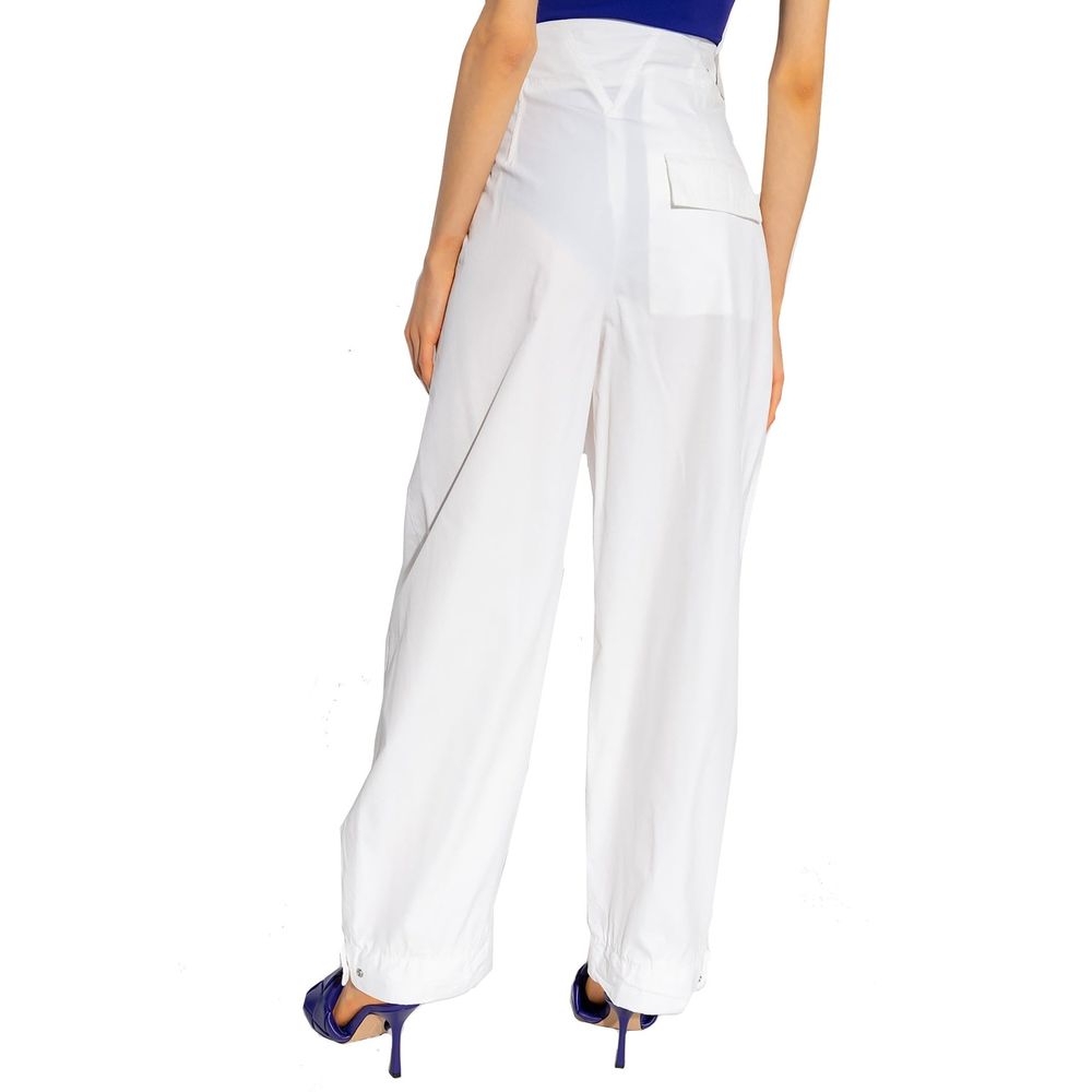 Bottega Veneta White Cotton Casual Pants