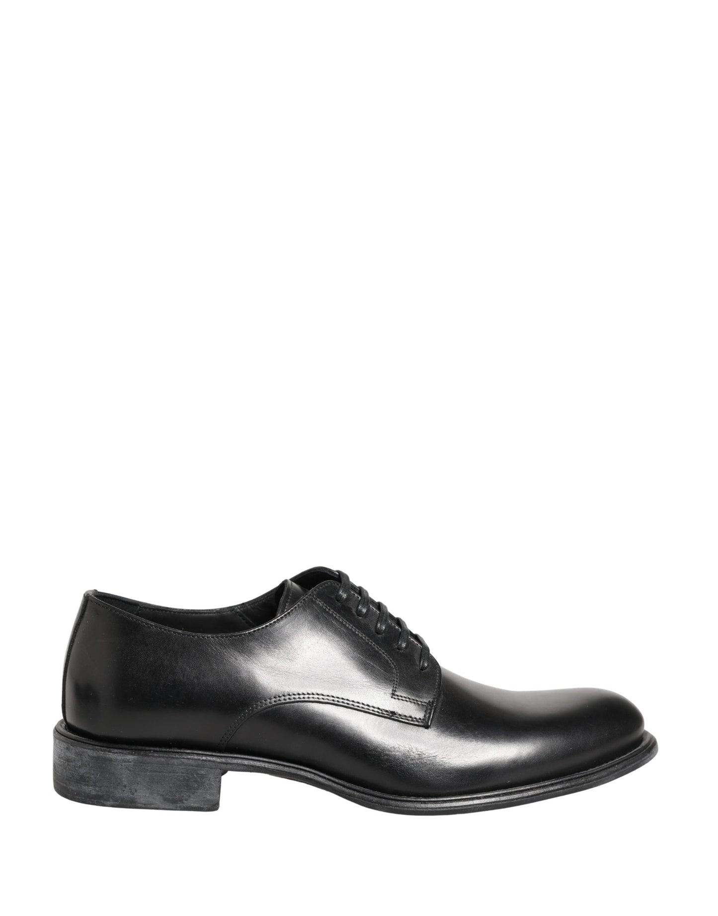 Dolce & Gabbana Black Calfskin Leather Derby Men Dress Shoes