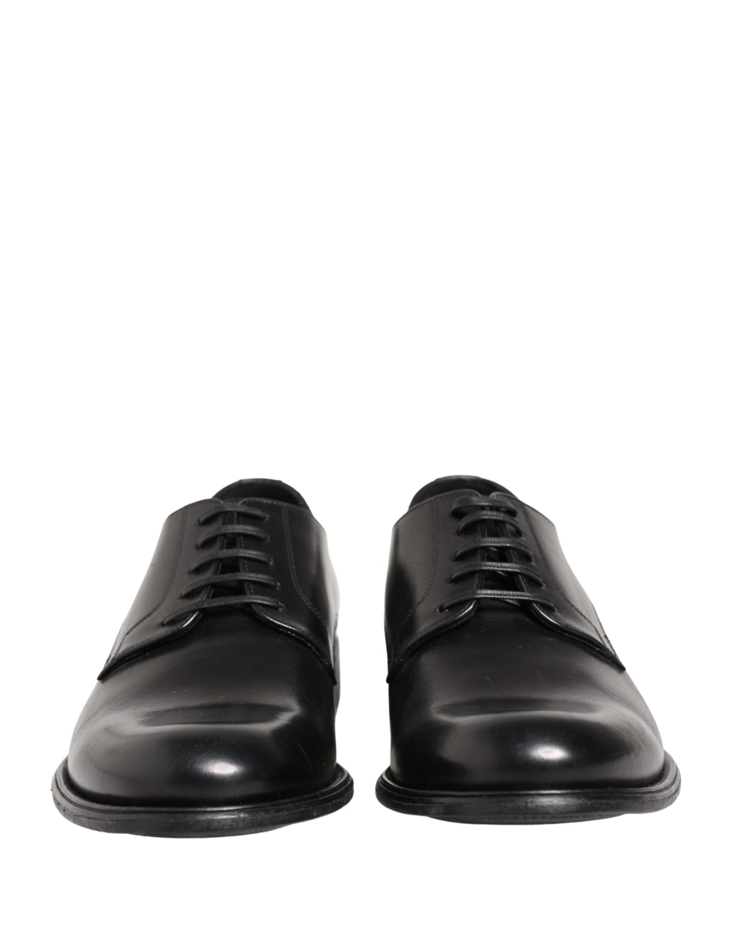 Dolce & Gabbana Black Calfskin Leather Derby Men Dress Shoes
