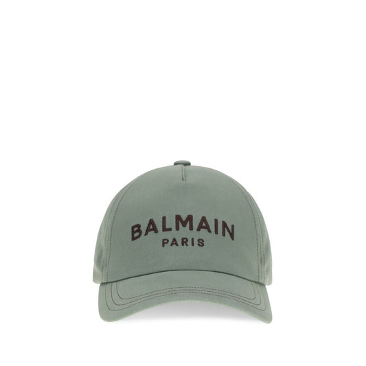 Balmain Gray Cotton Cap (Baseball Hat)