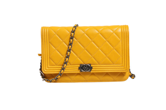 Chanel Yellow New Medium Boy Bag
