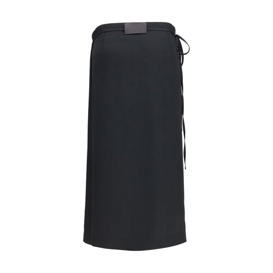 Calvin Klein Black Viscose Long Skirt