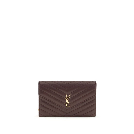Saint Laurent Bordeaux Calf Leather Bos Taurus Wallet