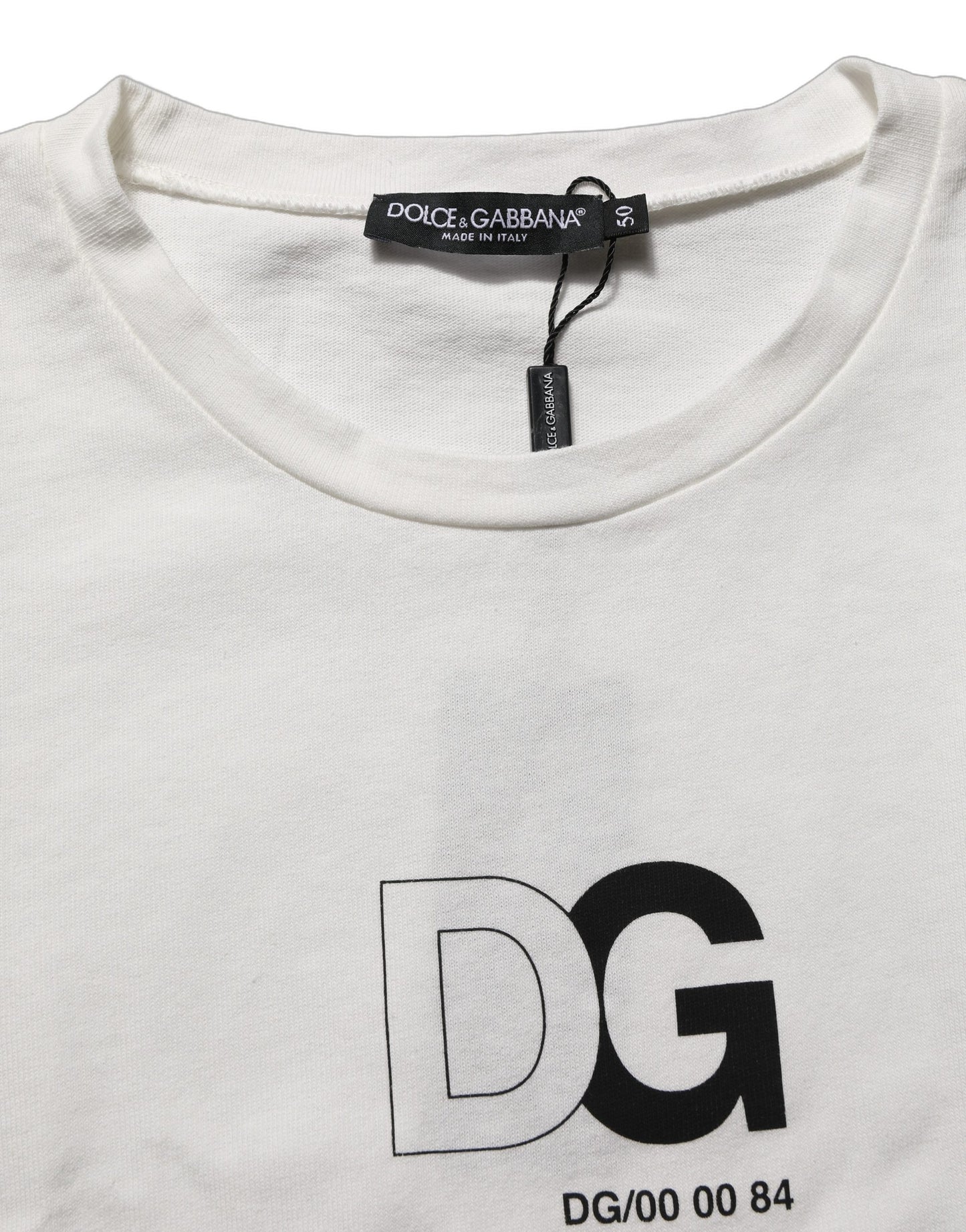 Dolce & Gabbana White DG Logo Crew Neck Short Sleeves T-shirt