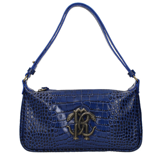Roberto Cavalli Blue Leather Handbag