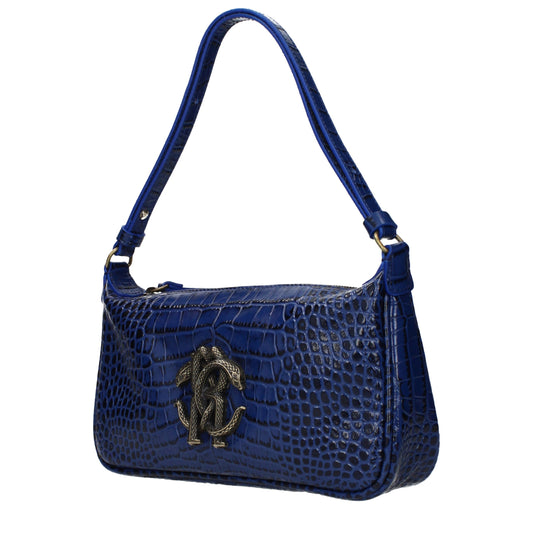 Roberto Cavalli Blue Leather Handbag