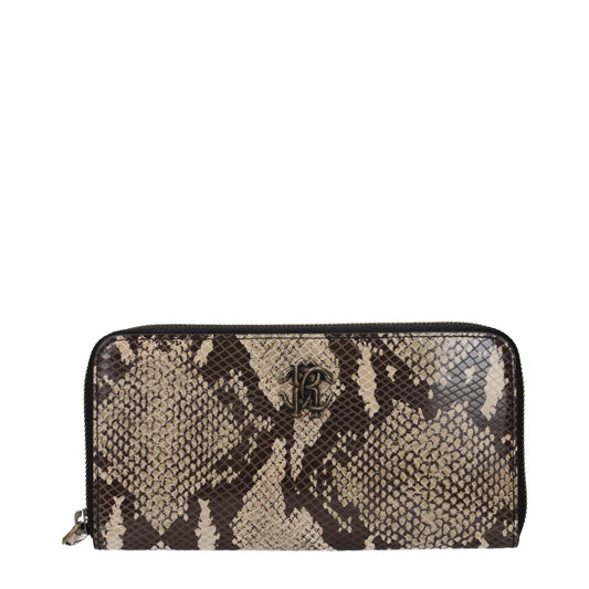 Roberto Cavalli Beige Leather Wallet