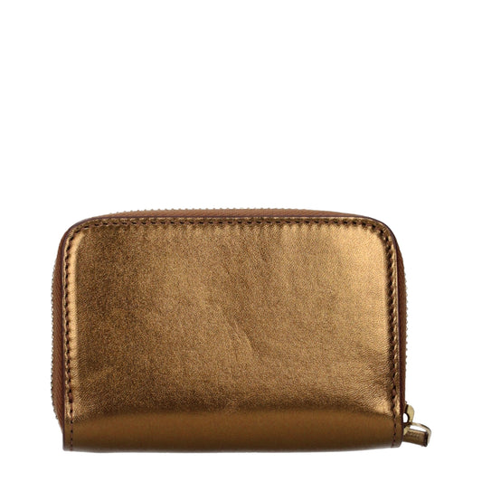 Roberto Cavalli Gold Leather Wallet