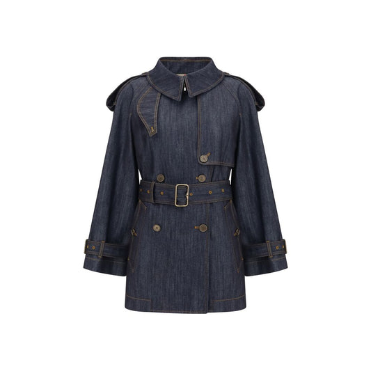 Burberry Blue Cotton Coat