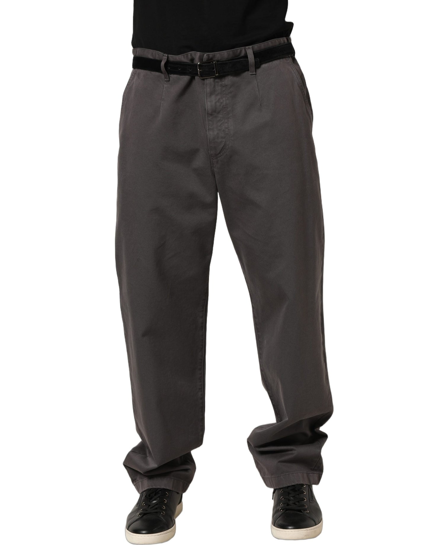 Dolce & Gabbana Dark Gray MidWaist Straight Men Trouser Pants