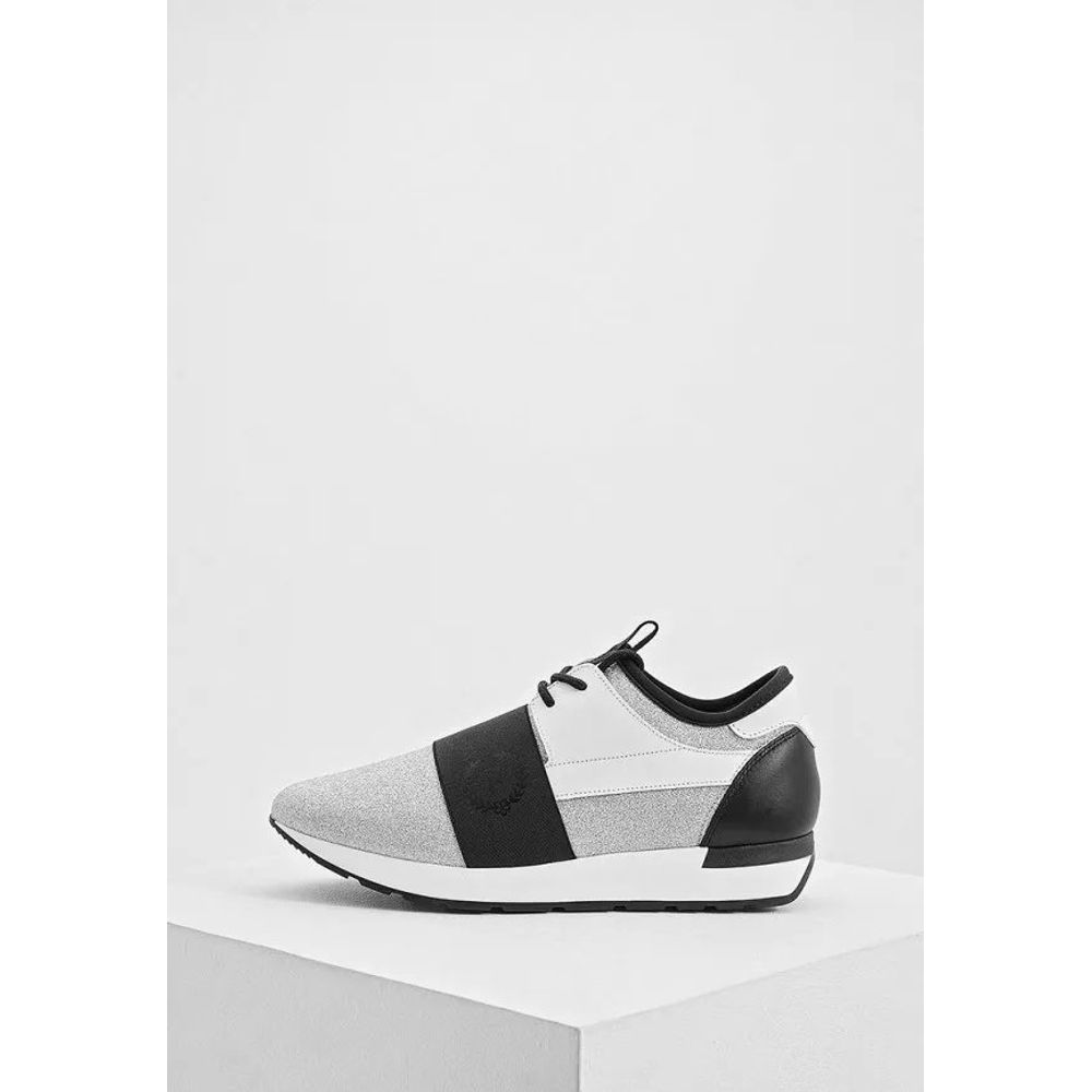 Pollini Blue Polyamide Athletic Sneakers