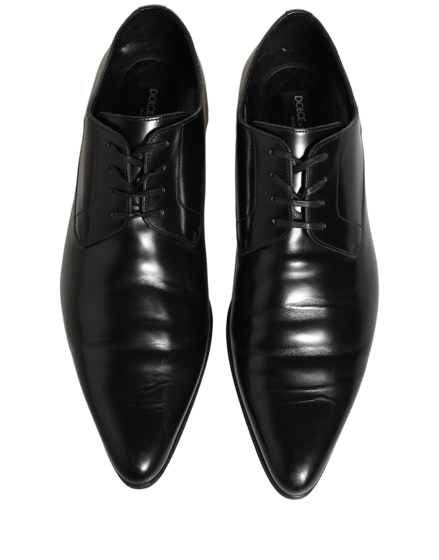 Dolce & Gabbana Black Leather Derby Dress Men Formal Shoes