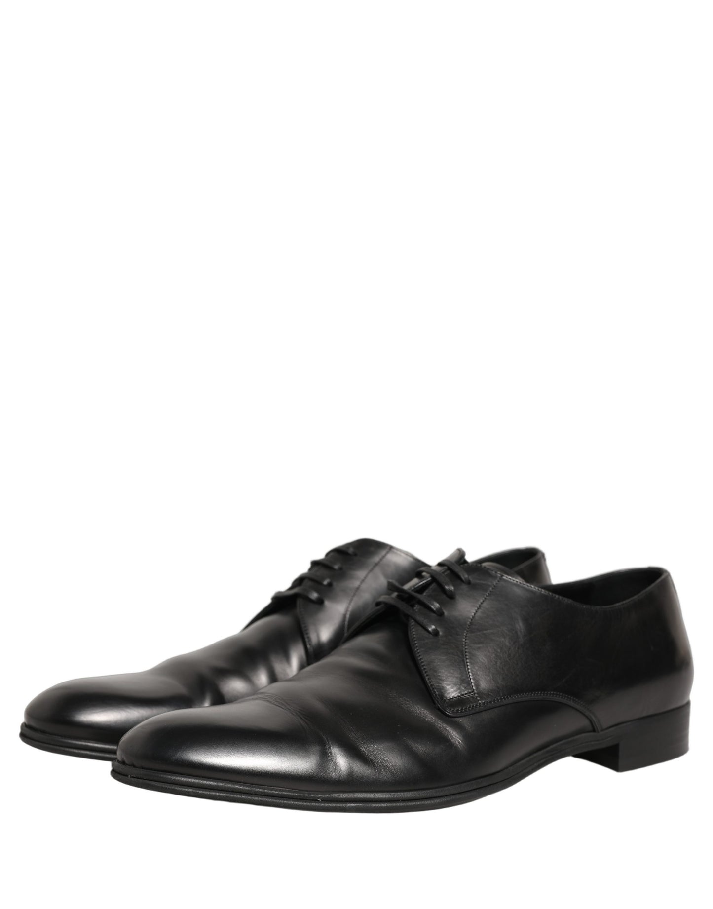 Dolce & Gabbana Black Leather Men Derby Dress Formal Shoes