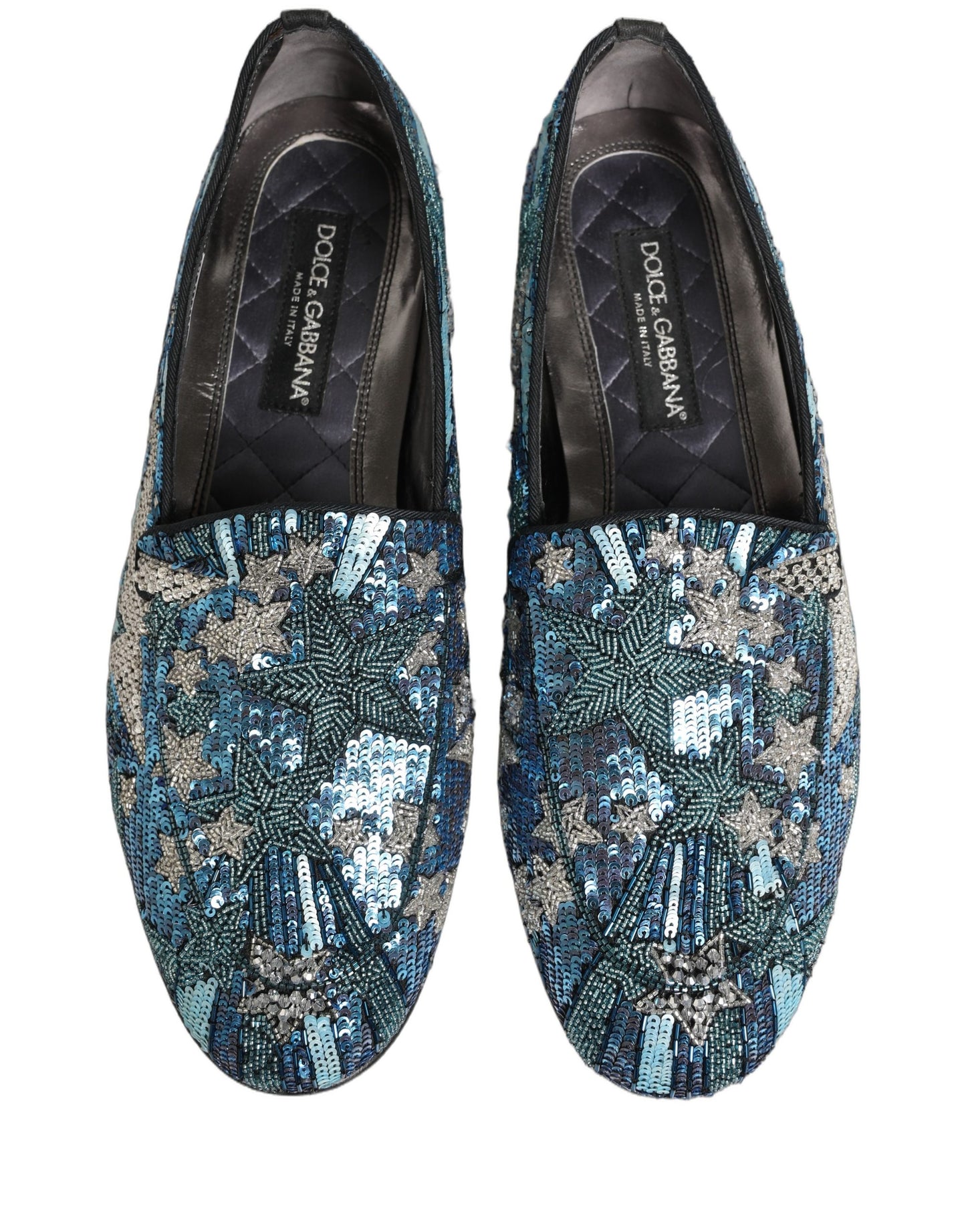 Dolce & Gabbana Multicolor Embroidered Sequin Loafers Shoes